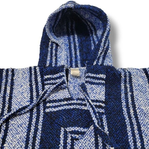 Baja Sweater Size Small Baja Hoodie Mexico Mexican Style Knit Sweatshirt W/ Flaw - Picture 3 of 7